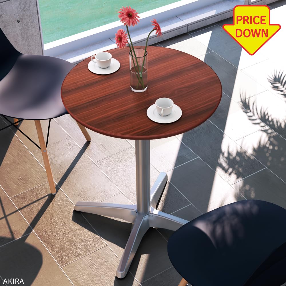 Amazon｜家具のAKIRA カフェテーブル 食卓テーブル 丸 ダークブラウン