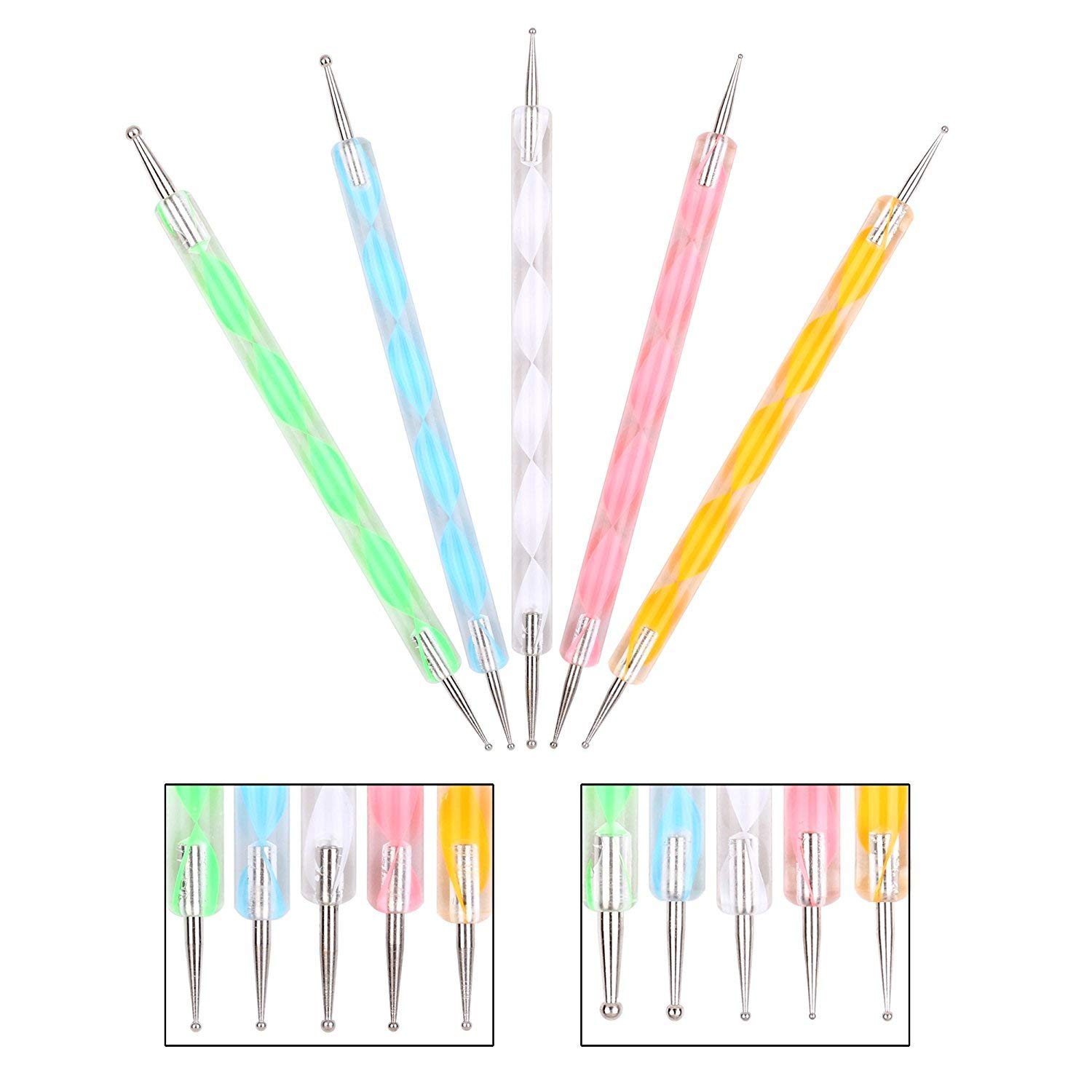 SAVNI combo of 7 brushes, 5 nail tools, 10 1mm striping nail tape and 3 pcs of french manicure tips 4