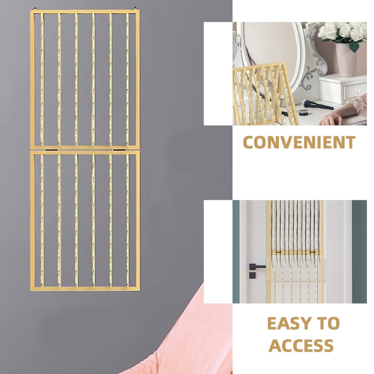 UKCOCO Support Mural et Porte-fils à Quilter pour Extensions de Cheveux en Bois Organisateur de Fournitures de Couture Rack de Coiffure Multifonctionnel Design pour Salon de Coiffure