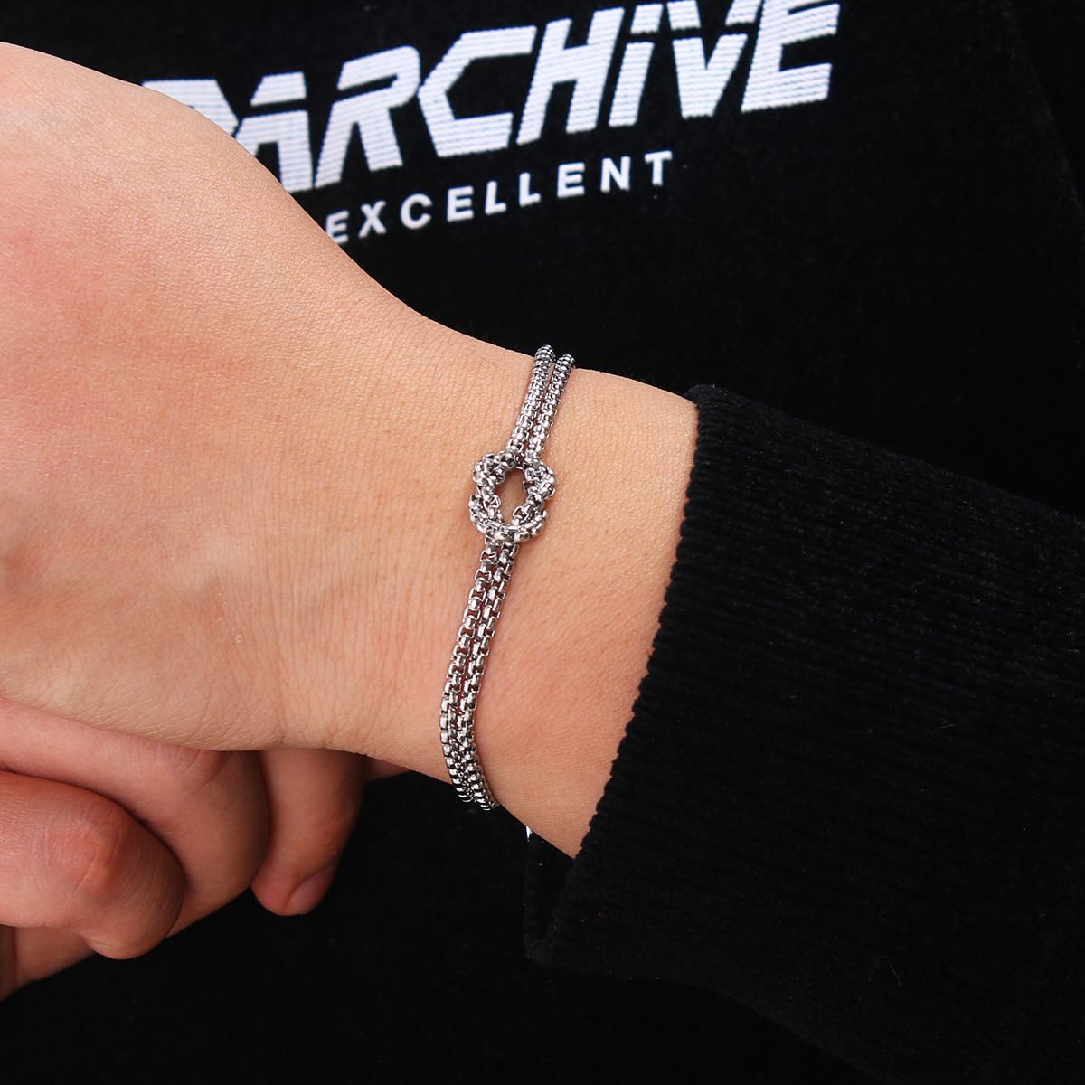 Love Knot Bracelet Gold Silver Plated Infinity Bracelets Stainless Steel Cross Charm Bracelet for Women Men Birthday Jewelry Gift - Image 4