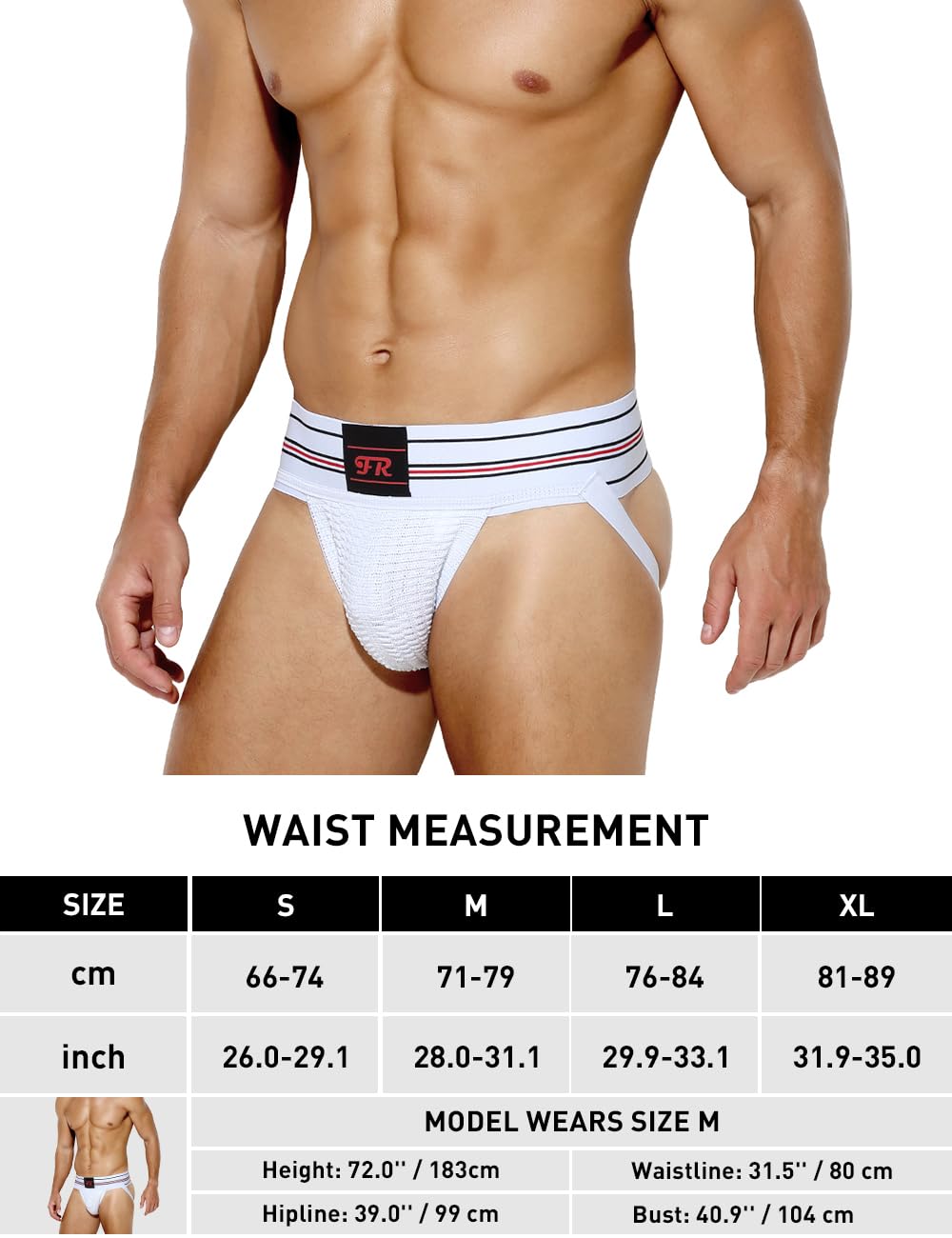 Casey Kevin Jockstrap Męskie stringi Slipy Oddychające Thong Bielizna Sportowa Majtki, A2-biały, M