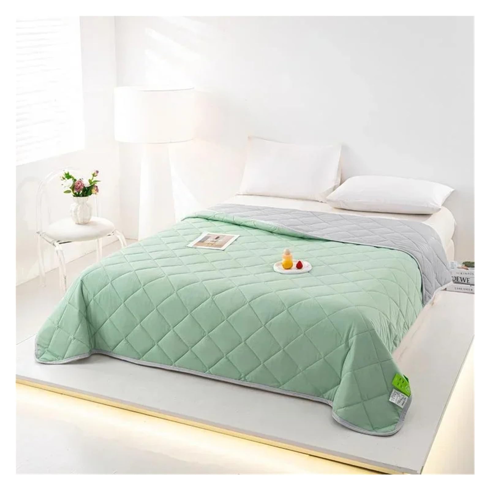 IUVYTA Summer Duvet Summer Breathable Ice Silk Blanket for Bedroom Washable Plaid Air Conditon Comforter Lightweight(A1 summer blanket,180x200cm L)