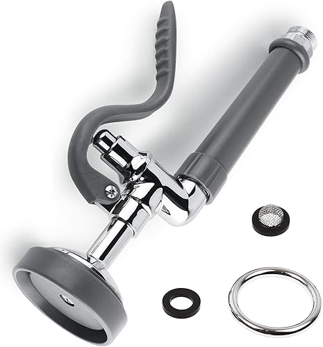 Miniatura 9 de Pulverizador de preenjuague para fregadero de repuesto para grifo de fregadero comercial pulido de alta presión, negro