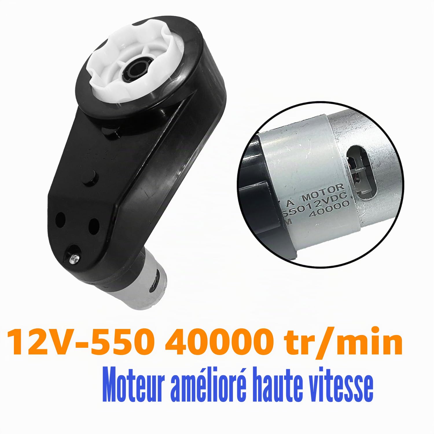 Lot de 2 moteurs RS550 12 V 40 000 tr/min pour enfants, moteur haute vitesse 12 V pour roues électriques de rechange, 2 coupleurs gratuits