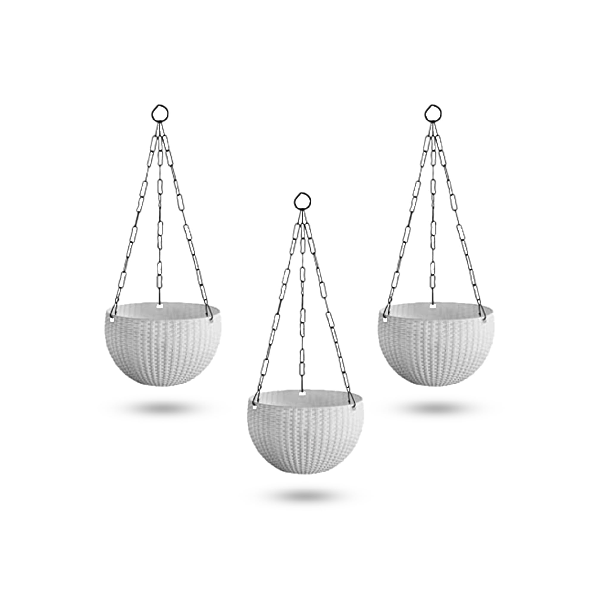 Kraft Seeds by 10CLUB Euro Hanging Planters - 3 Pcs (7 Inch, White) | Decorative Hanging Plastic Planters for House Plants | Hanging Pots for Home & Balcony Garden (B08PCPTPKQ) Amazon Price History, Amazon Price Tracker