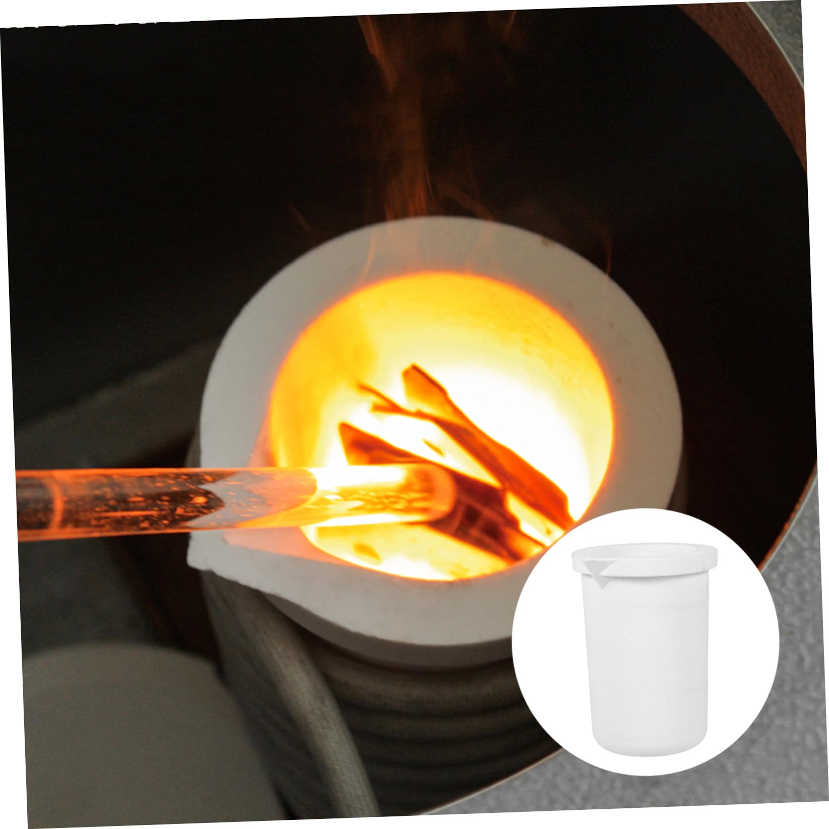Homoyoyo Crogiolo Ceramico Bianco 2kg per Fusione di Argento e Leghe