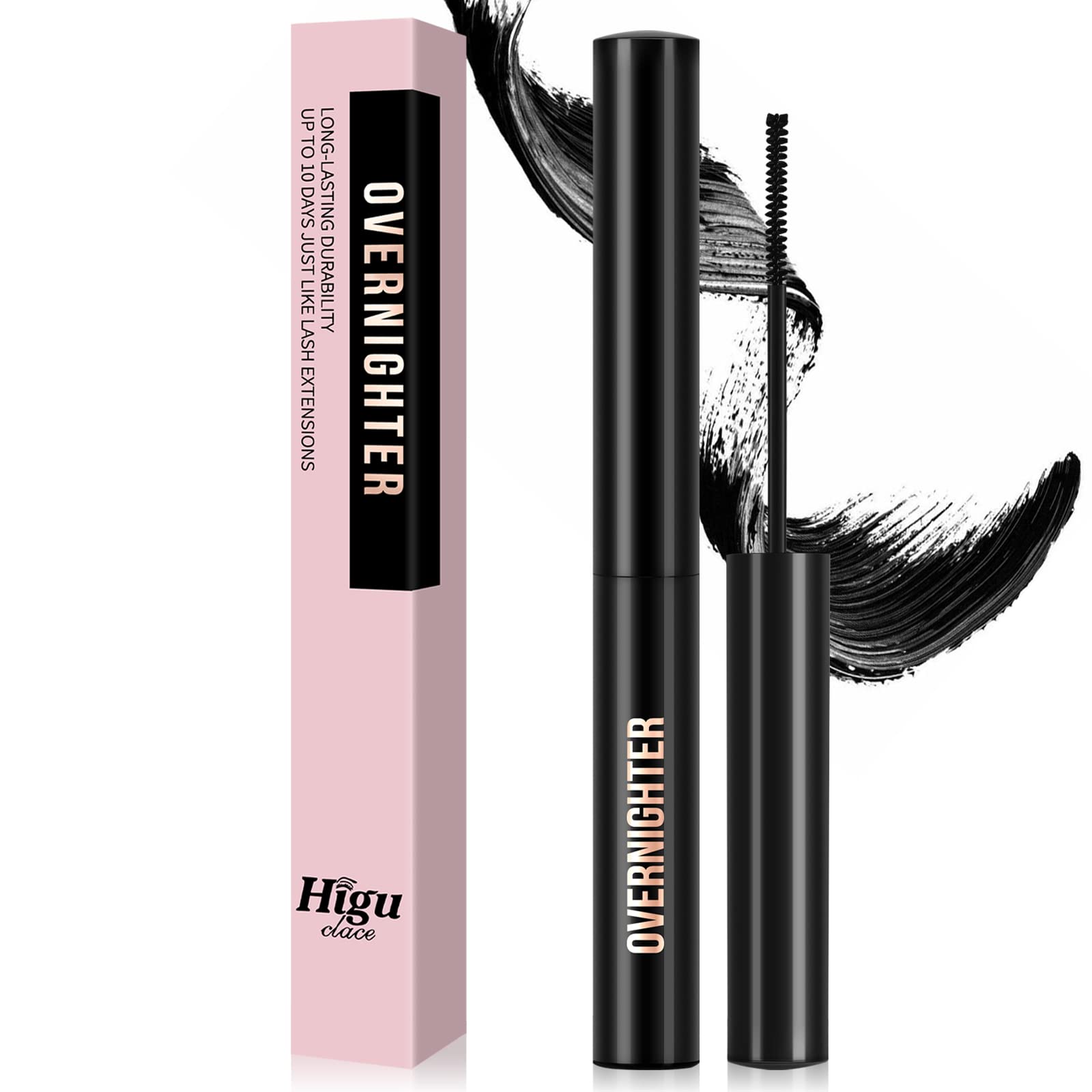 Higu clace Lash Overnighter 5ml,HG Sealer Black for Cluster Lashes Wear Up to 10 Days Eyelash Coating Sealant Lahses Overnight Waterproof （5ml，Black Seal）, Black-Lash overnighter, Pack of 1