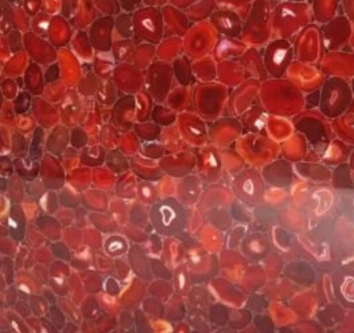 Table basse carrée agate rouge résine déco intérieure
