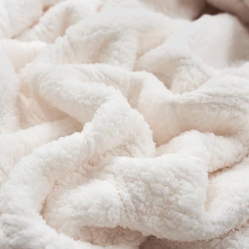 Miniatura 2 de Cozy Bliss Manta sherpa, manta acogedora con textura de hojas, manta de forro polar supersuave y ligera, cálida para sofá, manta mullida y