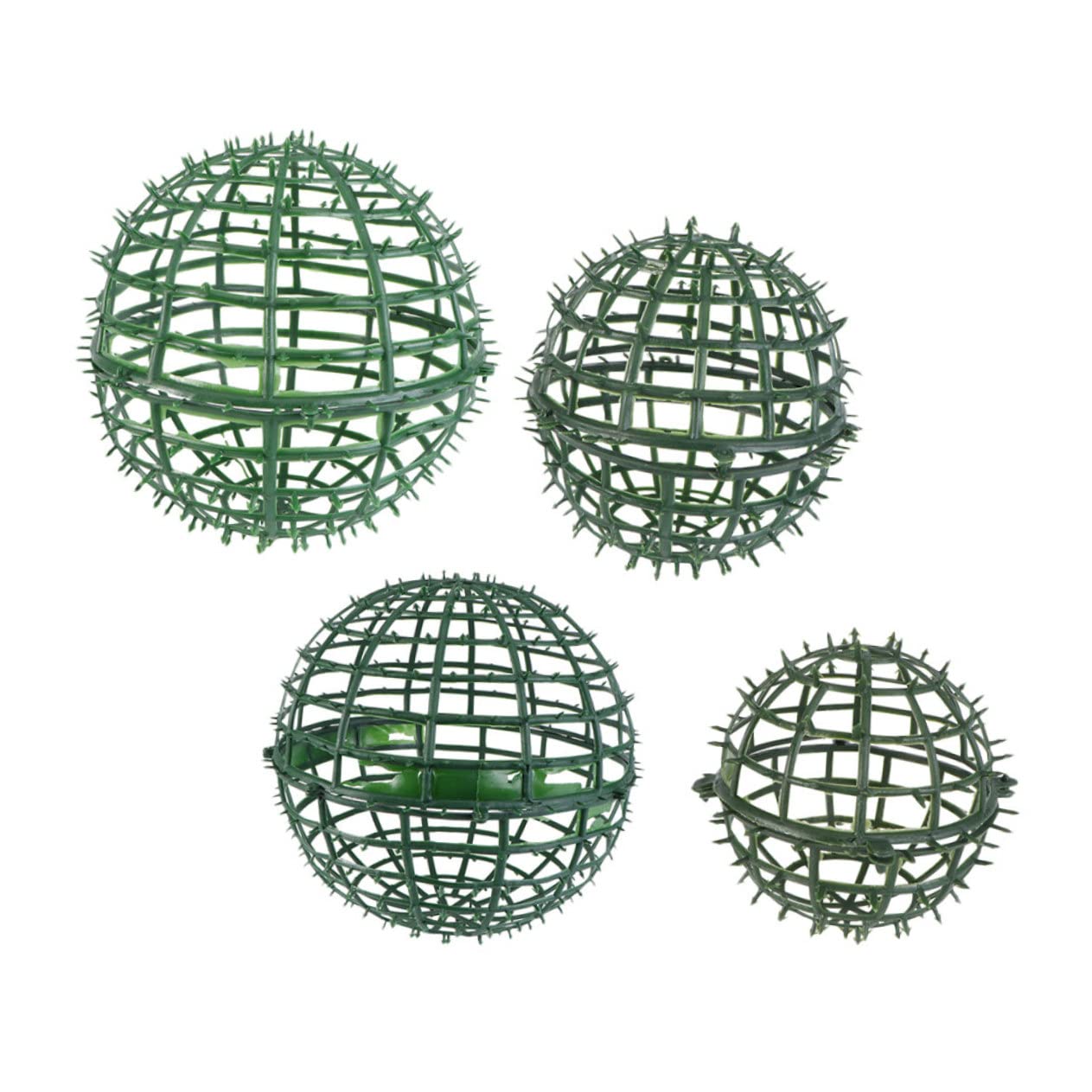 HOMSFOU 4pcs Flower Arrangement Boxwood Topiary Ball Cage Corona Para Ramos Buchones De Flores Earth Decorations Wedding Frame Faux Green Ball Frame Rack Artificial Props Plastic