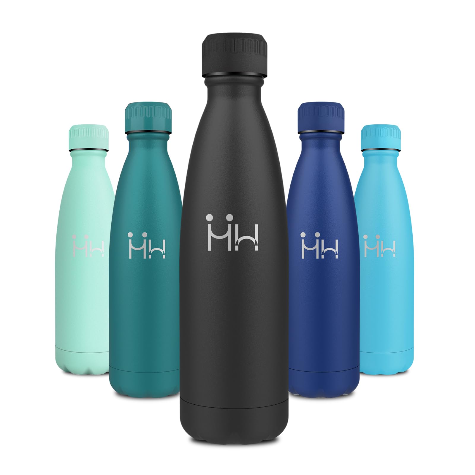Insulated Flask, 500 ml, Water Bottle, Leak-Proof, Thermal BPA-Free, Thermos Flask, Leak-Proof, Vacuum Double-Walled, Water Bottle for School, Outdoor, Bike, Tra