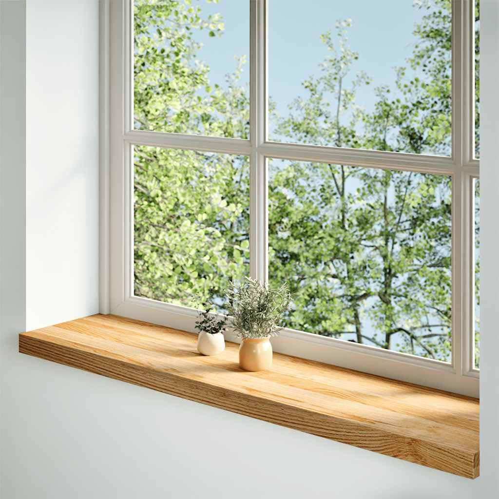 vidaXL Davanzali 2 pz Marrone Chiaro 110x25x2cm Legno Massello Rovere, Bordo della Finestra, davanzale della Finestra in Quercia, davanzale in Legno