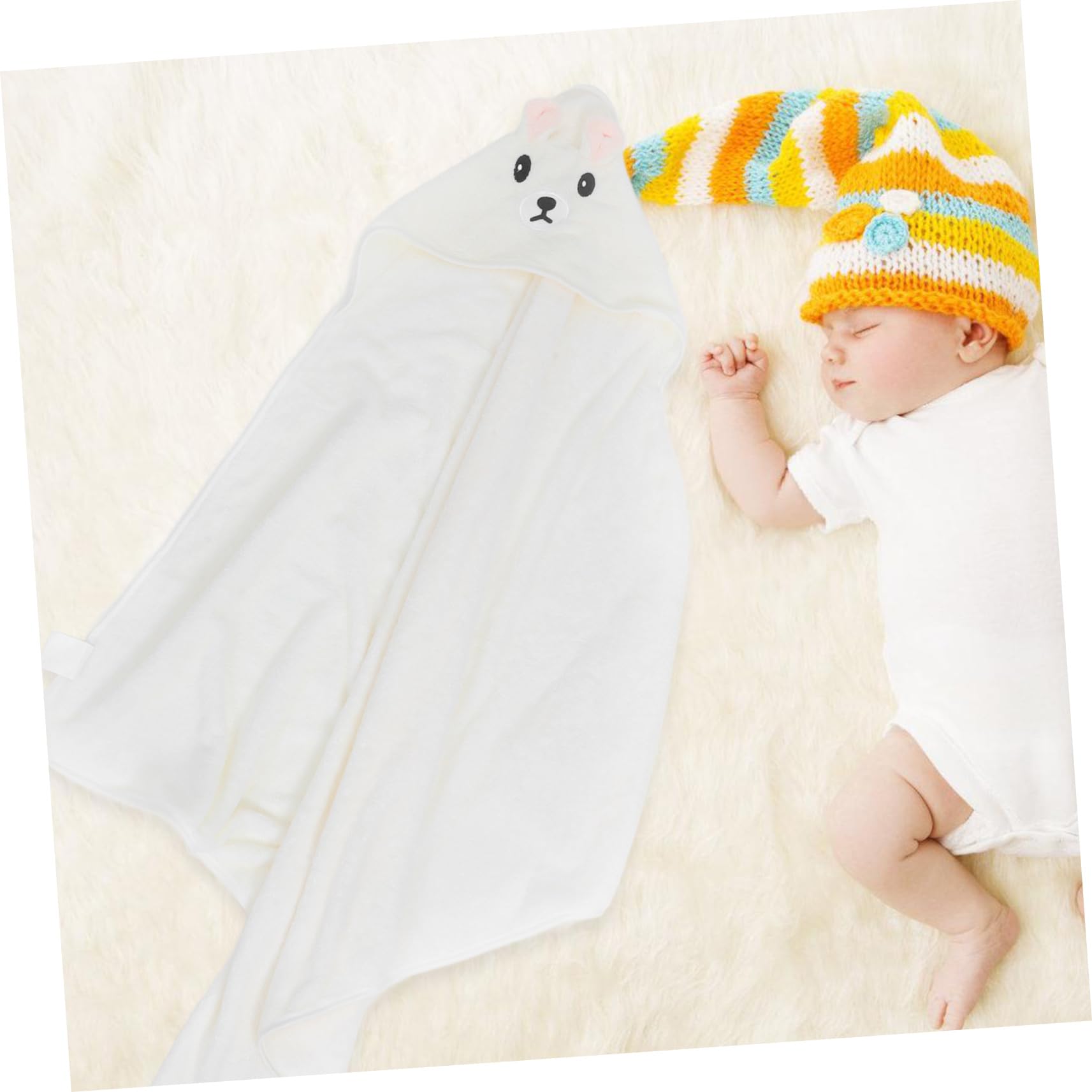 ibasenice 3stücke Hooded Towel Set Cartoon-Badetuch Für Neugeborene Vielseitig Einsetzbar Als Waschlappen Oder Decke Für Junge Mädchen Von Jahr Mit Atmungsaktivem Und Saugfähigem