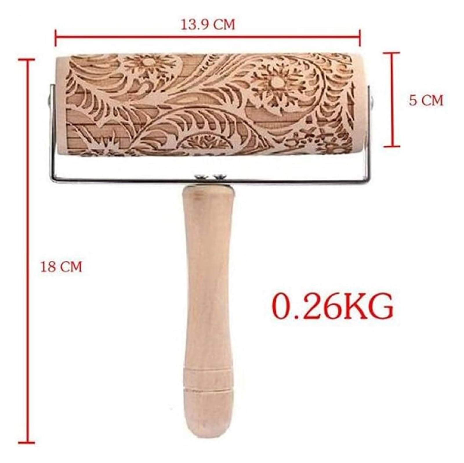 Rodillo para repujar， Rodillo de amasar Rodillo de amasar de madera for tallar con mango for hornear en la cocina