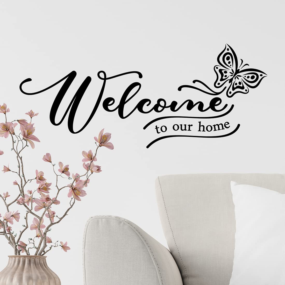 Welcome Home Wall Stickers Quotes Art Kitchen Decor Living Room Decal Sticker Family Bedroom Sign Vinyl Quote Walls Door Decals Stencils Bathroom Lettering Transfers Wallpaper Decorations Transfer