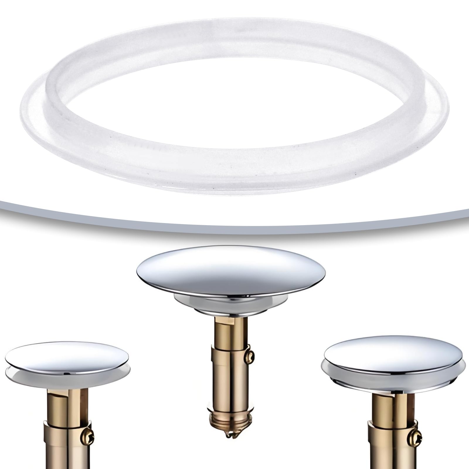 EMSea 10PCS Silicone O-Rings Gasket Inner Diameter 32mm Outer Diameter 38mm Sink Plug Rubber Seal Suitable for The Drainage Plug of Push-Type Pop Up Wash Basin for Bathroom - Image 2