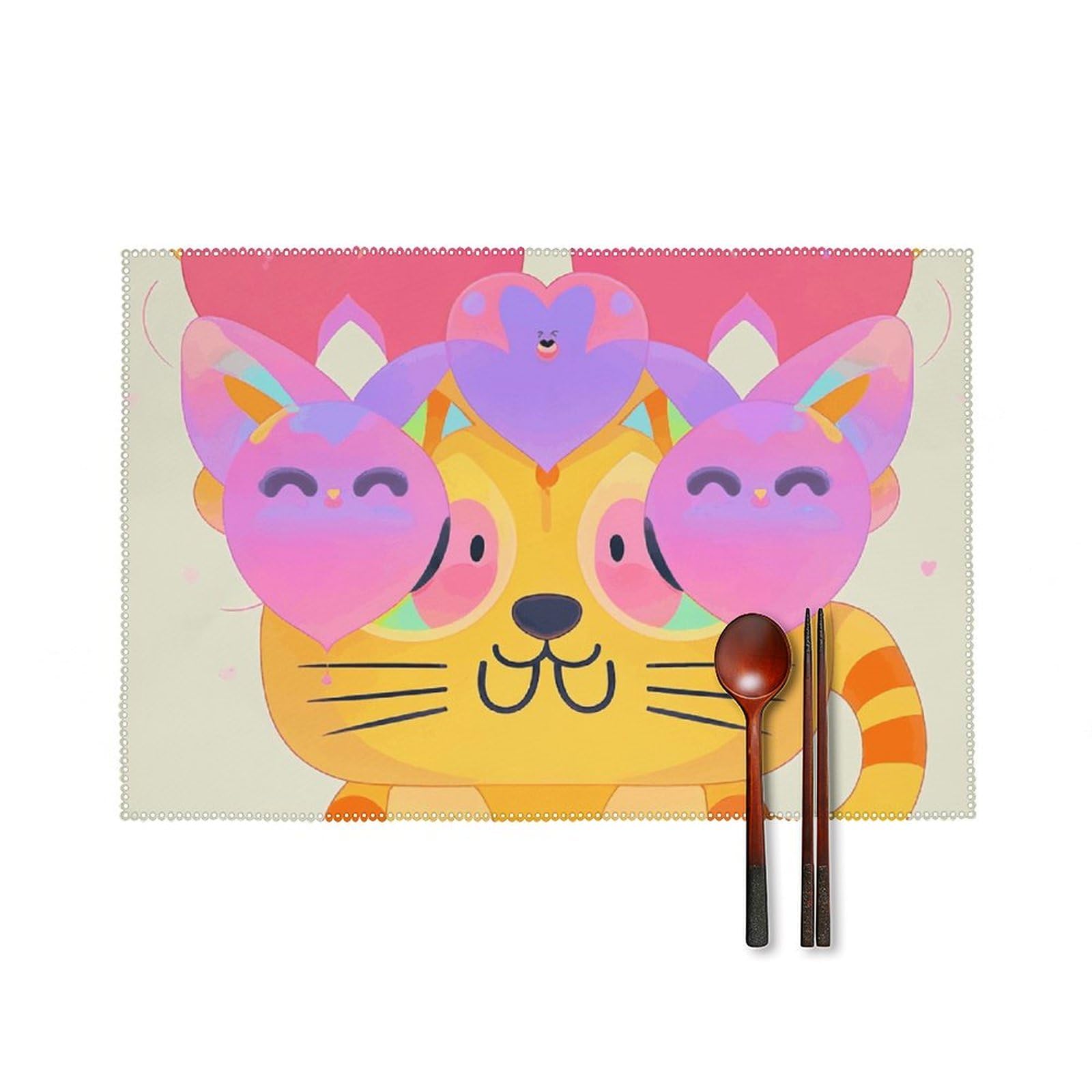 Set de table chaton toile lavable pour en finir avec les taches de repas
