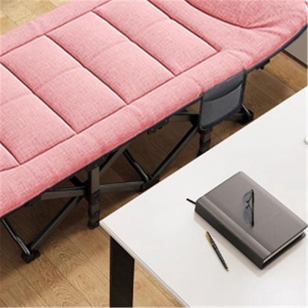 Poltrona reclinabile pieghevole, Letto singolo, pisolino in ufficio, poltrona, letto, da viaggio, di accompagnamento, reclinabile(Pink)