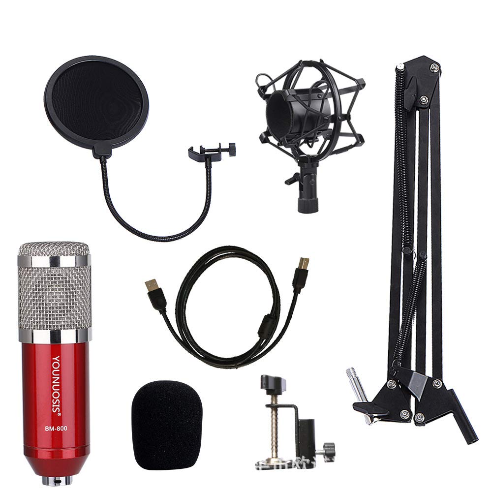 赤 コンデンサーマイク スタンド付き 赤 コンデンサーマイク スタンド付き
