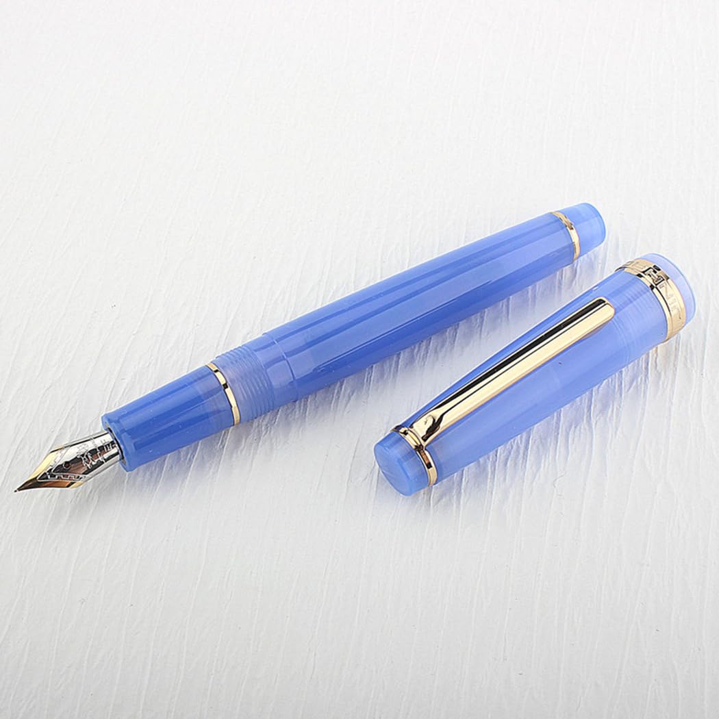 Ranvi 3 PCS Jinhao 82 Fountain Pen Purple, Blue and Pink Acrylic, Iridium Fine Nib Gold Trim with Converter Set - Image 4