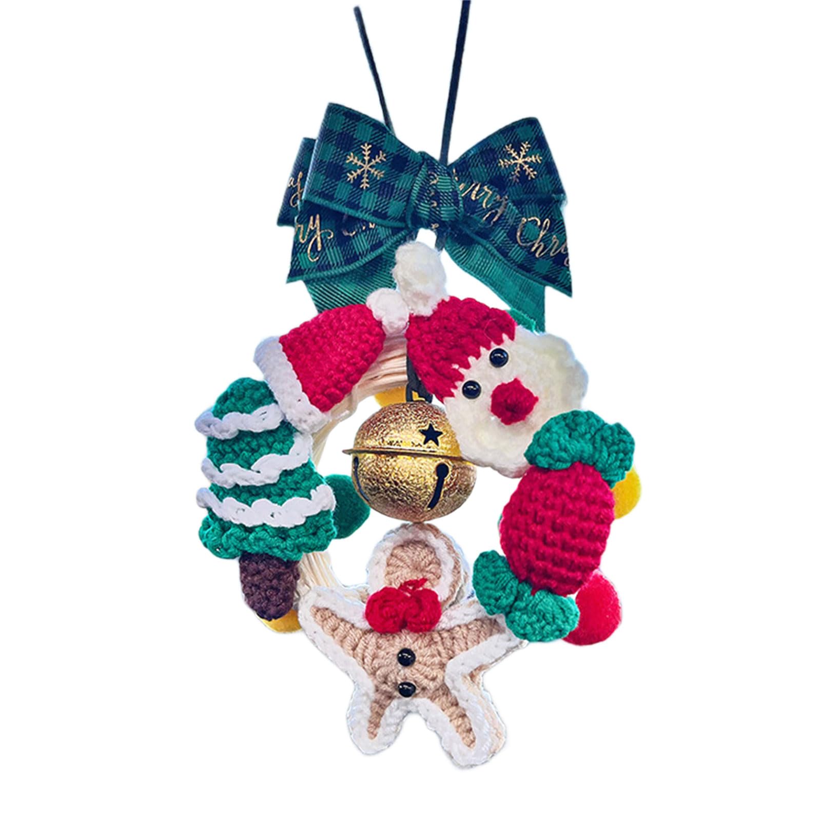 Yhplxyuus Artisanal Knitted Vehicle Charm Handwoven Christmas Car Hanging Decoration Stable Wool Knitted Festival Ornament Festival Car Decors