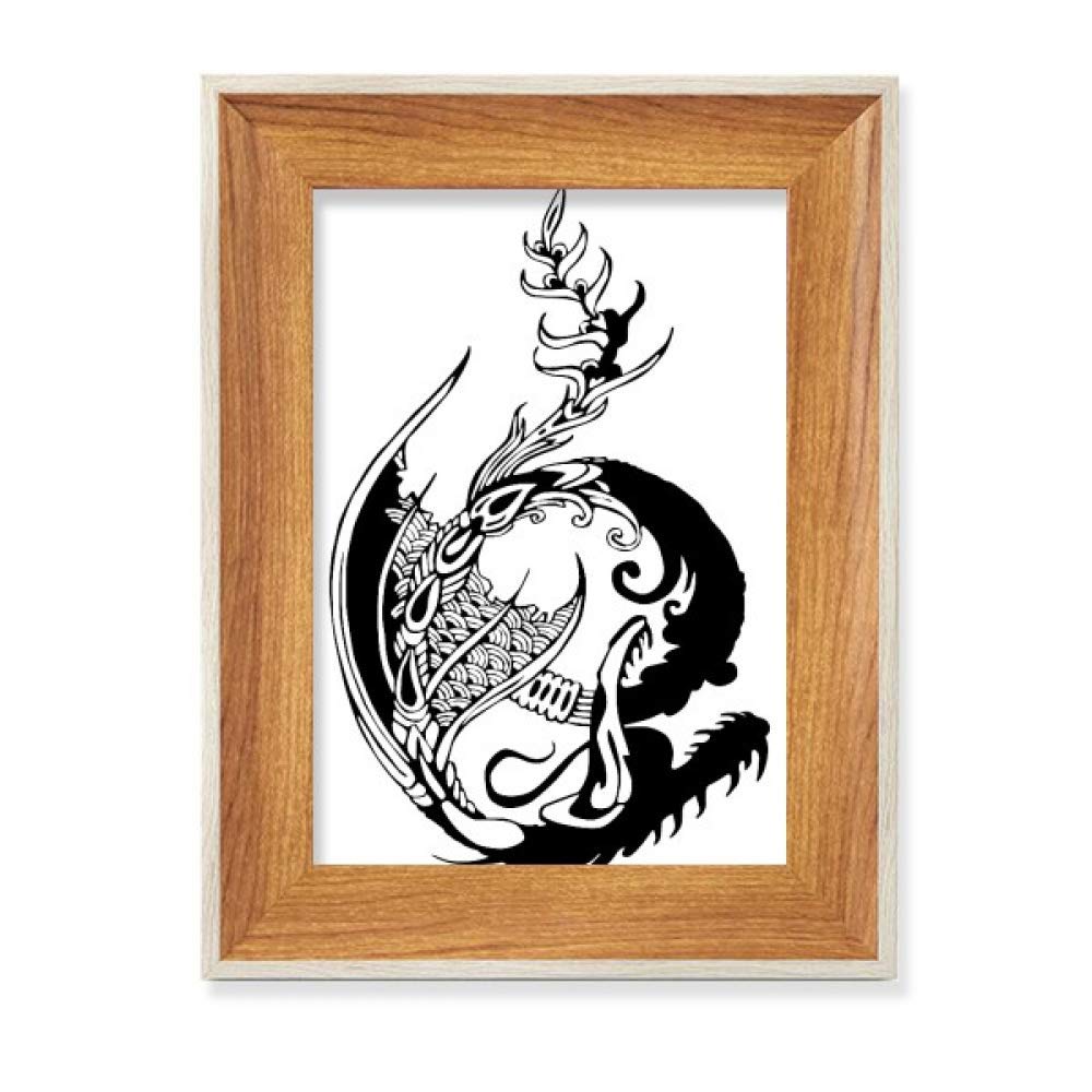 Peinture de la Chine traditionnelle dragon cadre de photo en bois