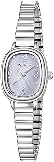 Diaofendi Petite Women's Easy Reader Analog Watch, Rectangular Watch, Stainless Steel Expansion Band, Water-Resistant