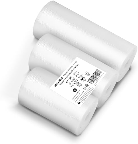 Miniatura 8 de 【2024 Nuevo】6" x 50' 3 Rollos, Rollos de Bolsas Selladoras al Vacío para Alimentos, Excelentes para Almacenamiento de Alimentos, Sous Vide y