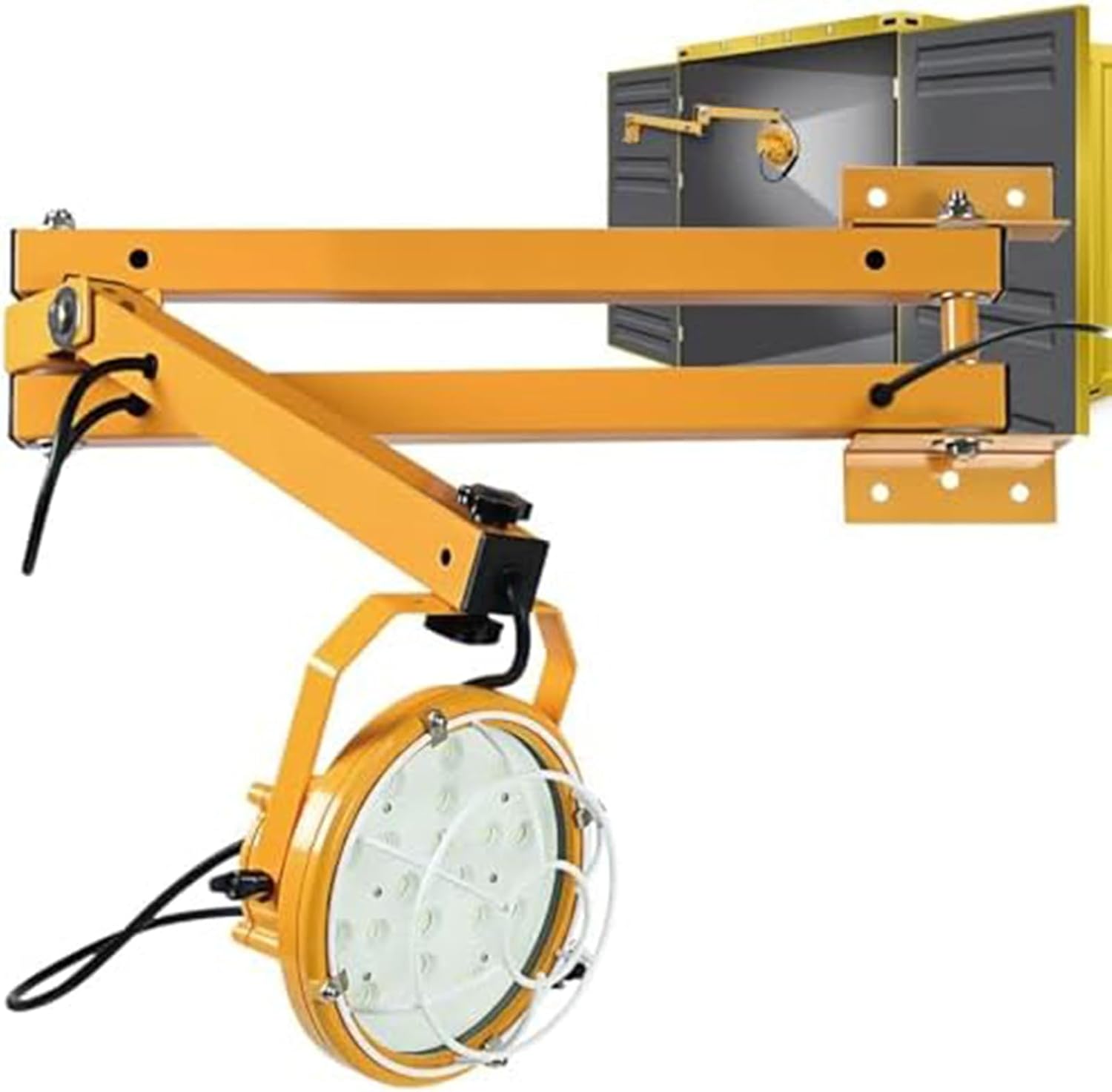 50W LED Dock Light, 6000 Lumens, 360° Rotatable Head, 40" Folding Double Arm Work Light for Trailers, Warehouses, Loading Areas, Containers
