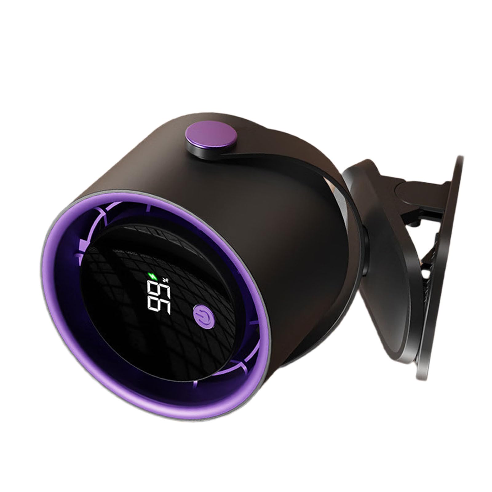 Kelisdi Desk Fan Small Clip on Fan Portable Cooling Digital Display 100 Speed Strong Low 360 Degree Rotation Rechargeable Clip on Desk