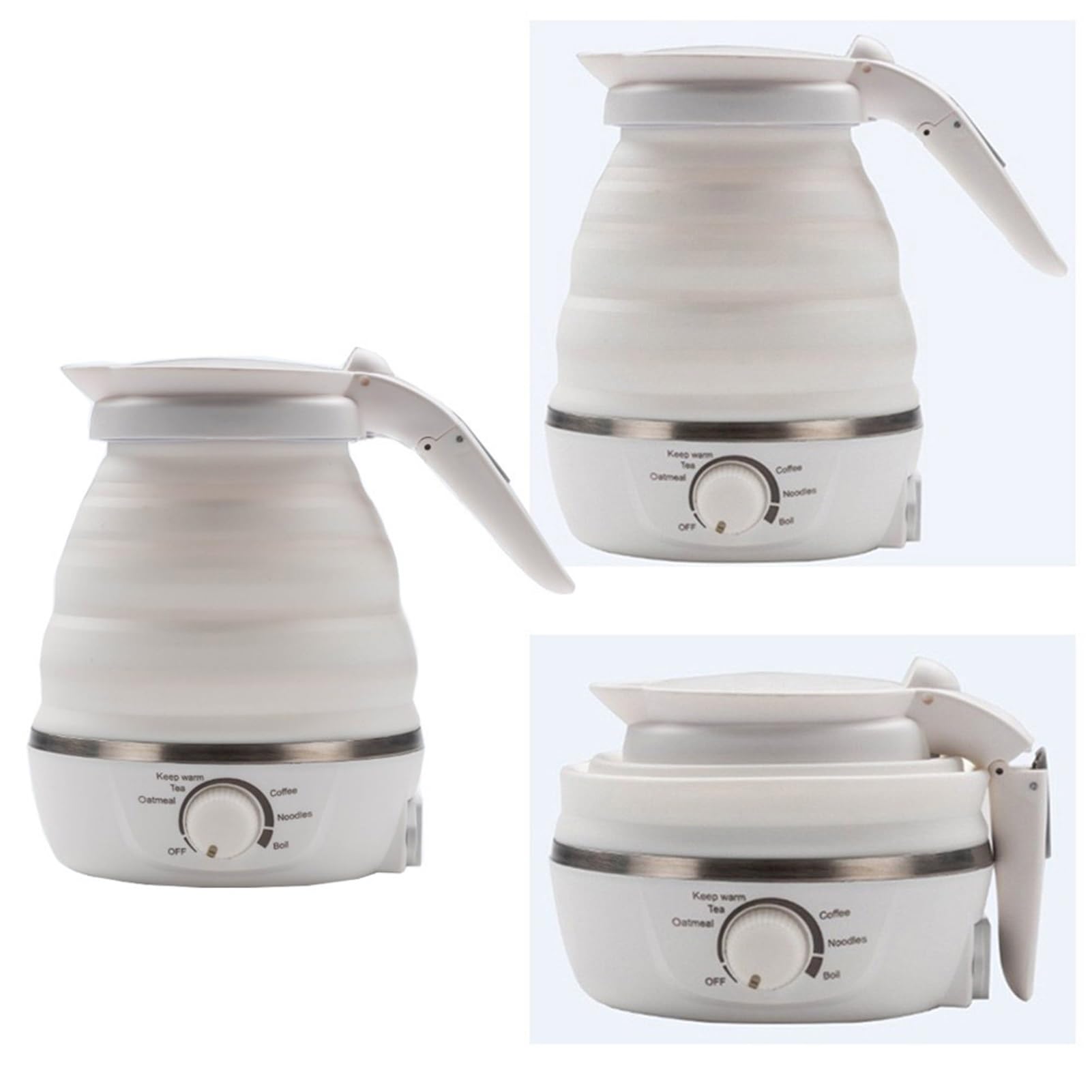 0,6L Hervidor Eléctrico De Viaje Plegable Para Café Té Portátil Silicona De Grado Alimenticio Hervidor Plegable Ebullición Rápida Con Protección Hervir-Seco Voltaje Dual 110-220 V ( Size : Knob )