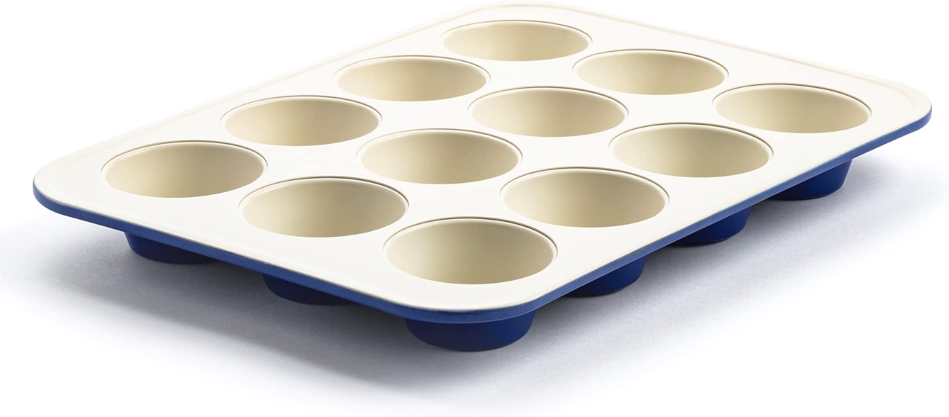 GreenLifeHealthy Ceramic Non-Stick 12-Cup Muffin Tray, PFAS-Free, Royal Blue