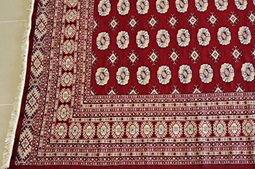 8'0 X 8'9 Pak Mori Bokhara Area Rug With Wool Pile - | A 8X9 Large Rug | An Authentic Hand Knotted Bokhara Jaldar Rug #TOP4