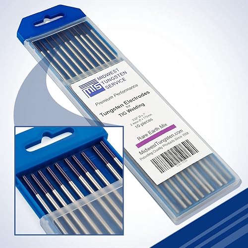 Midwest Tungsten Service Electrodos de soldadura TIG de tungsteno paquete de 10 unidades (mezcla de tierras raras (EWG), 332 pulgadas
