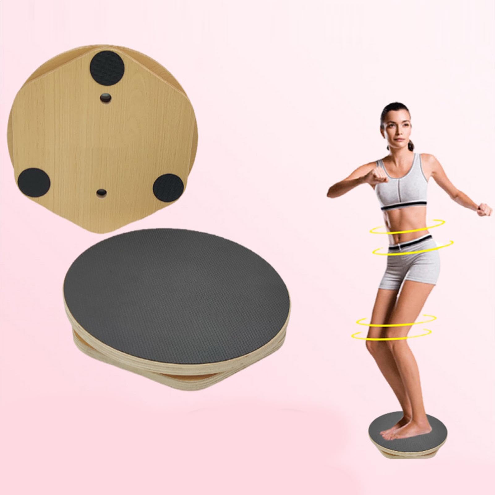 Tabla giratoria de ejercicio, tabla giratoria de madera para equilibrar la cintura, adelgazante abdominal, disco giratorio para tonificar el cuerpo, para el hogar y el fitness
