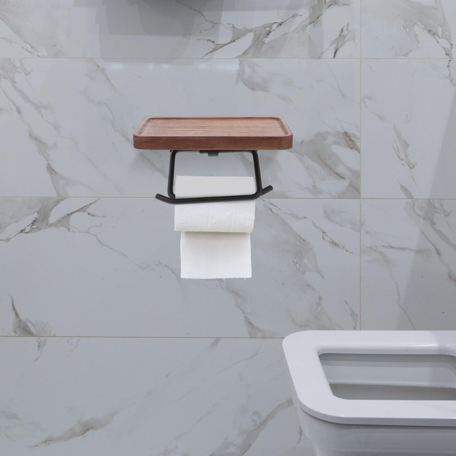 Wandmontierter Toilettenpapierhalter Praktische Ablage Eisen und konkavem Design Großem Fassungsvermögen für Klassische Optik Badezimmer