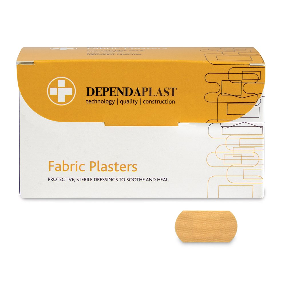 Dependaplast Advanced Fabric Plasters - Water-Repellent, Flexible, Super-Sticky Low-Allergy Adhesive, Breathable & Comfortable for All-Day Wear, 4cm x 2cm, Box of 100