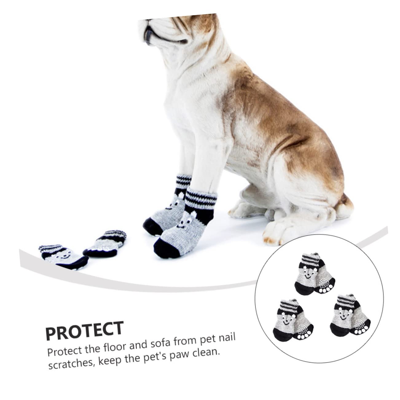 Kisangel 9paare rutschfeste Hundesocken Für Kleine Hunde Gemütliche Baumwollsocken Für Indoor-pfotenpflege Anti-rutsch Design Süße Motive Für Glattböden