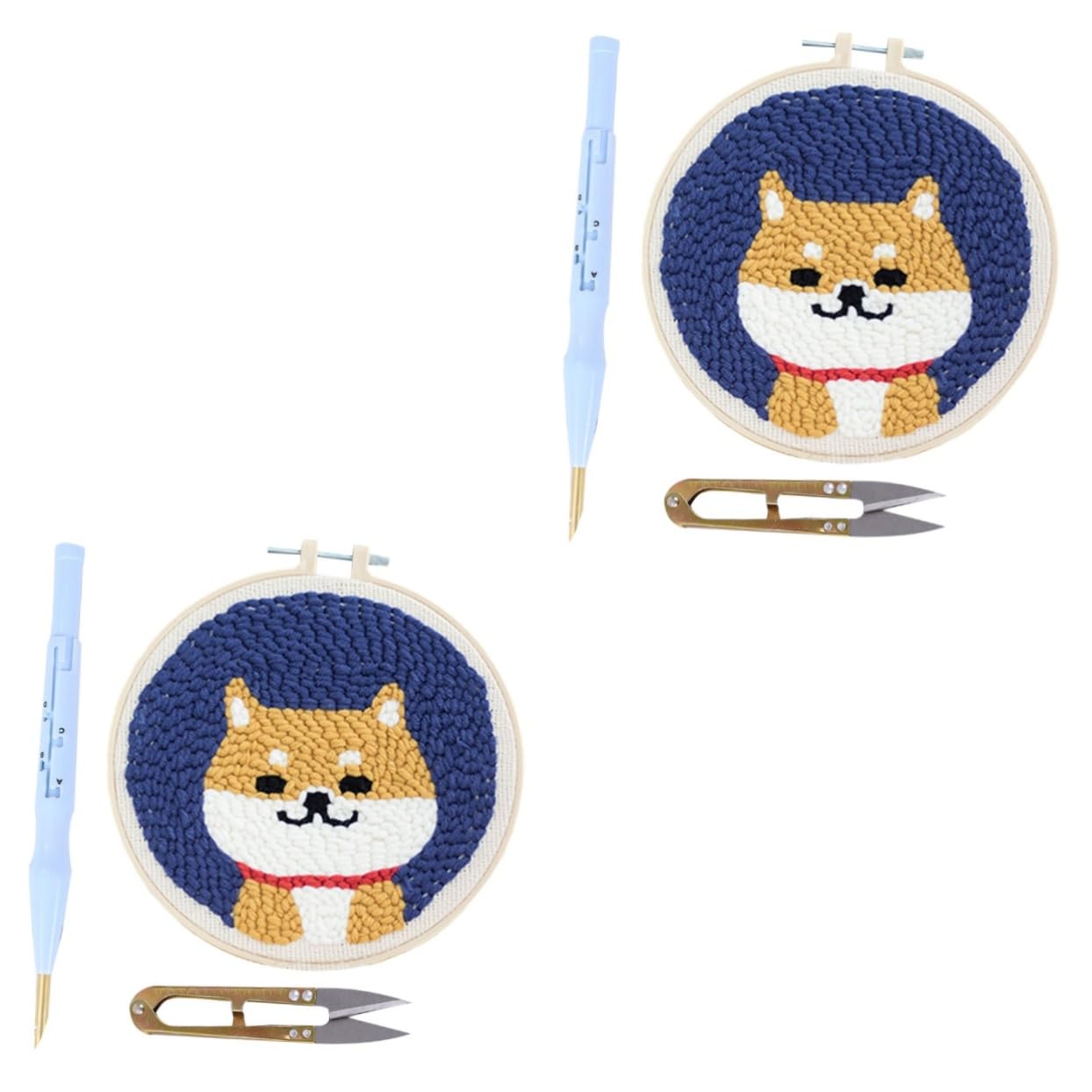 Tofficu 2sätze Punch Needle Embroidery Für Junge Mädchen Runde Stoffbasis Inklusive Buntem Garn Schere Und Zubehör Für Kreative Handarbeiten Geeignet Für Zuhause Und Bastelprojekte