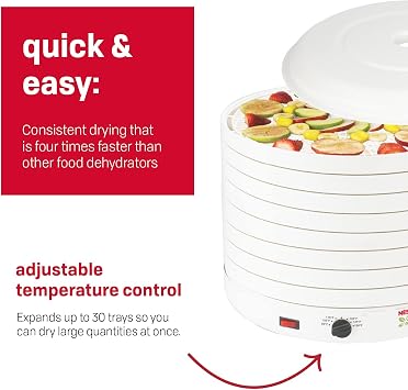 NESCO FD1018A Gardenmaster Pro Food Dehydrator for Home Food Preservation, 8Tray White Electric Dehydrator with Expandable Capacity