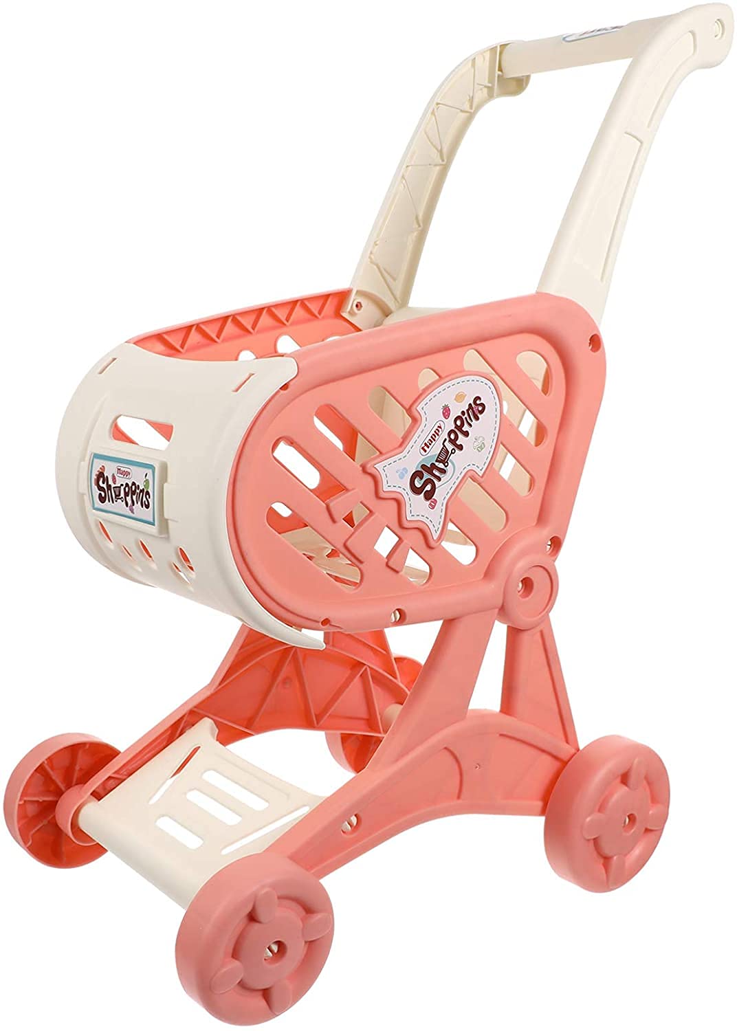 B&K Shopping Cart Toy Mini Trolley Toy Pretend Play Set Alloy Grocery Cart for Kids Toddler (PINK)