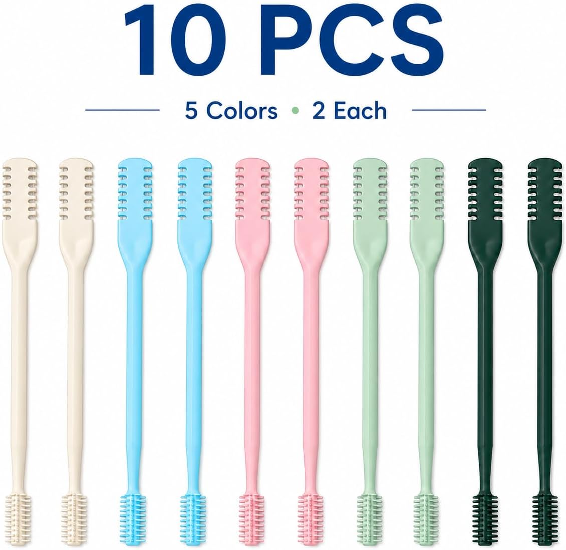 10 Pcs 2-in-1 Dual-Blade Manual Nose Hair Trimmer, 360° Rotating Portable Grooming Tool for Men and Women, Vibrant Color Set