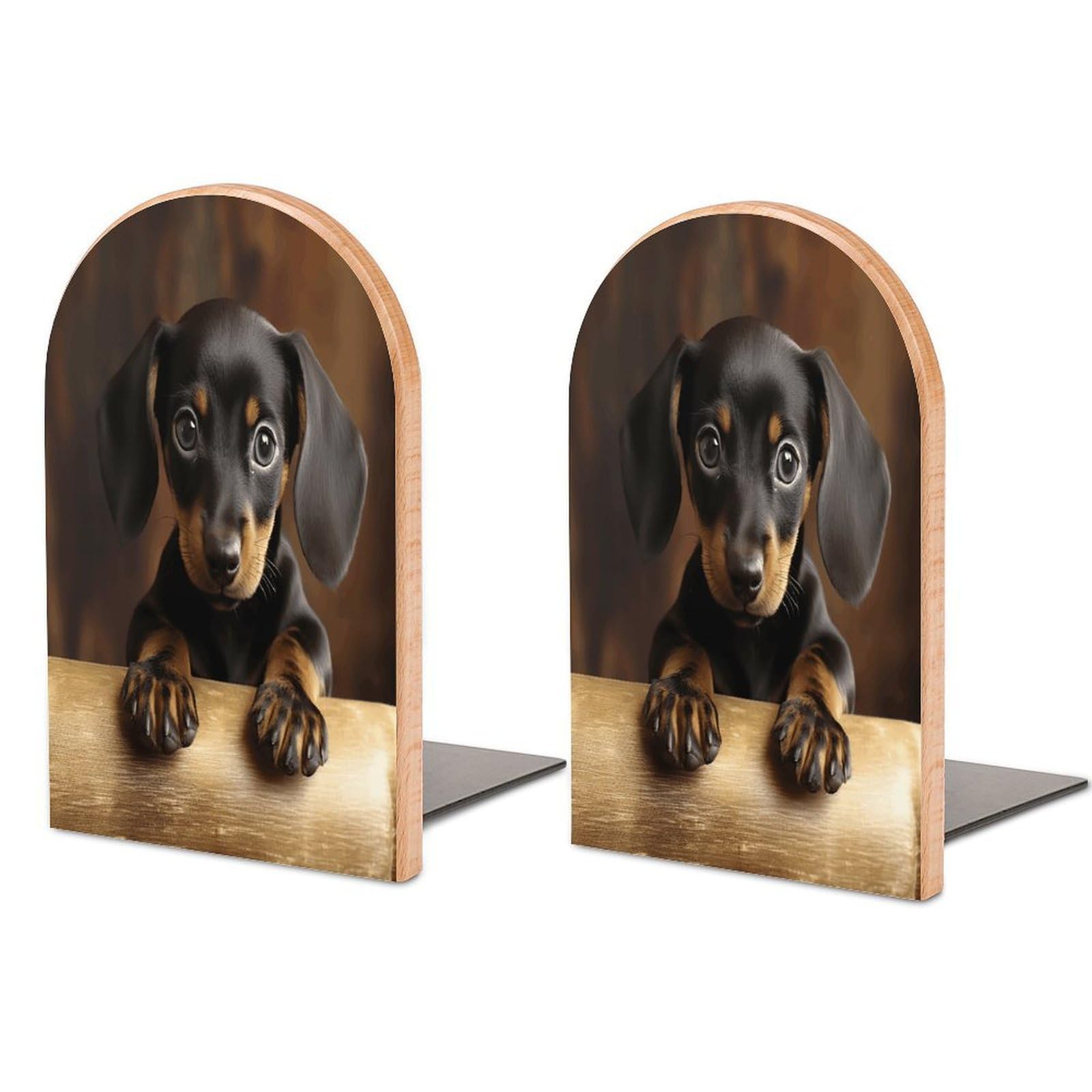 Sujetalibros de madera elegante con acabado moderno decorativo y resistente