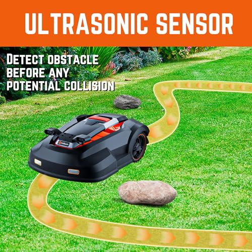 MowRo RM24PRO Robot Lawn Mower with Bluetooth App Control Ultrasonic Sensor Metal Plate 1/4 Acre 20 Degrees Slope for Small to Medium Yards - Image 4