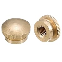 Vista 9 de uxcell Tuercas moleteadas para pulgar, 5 tuercas moleteadas de latón M3 x D10mm x H8mm con collar de cabeza alta con agujero ciego moleteado