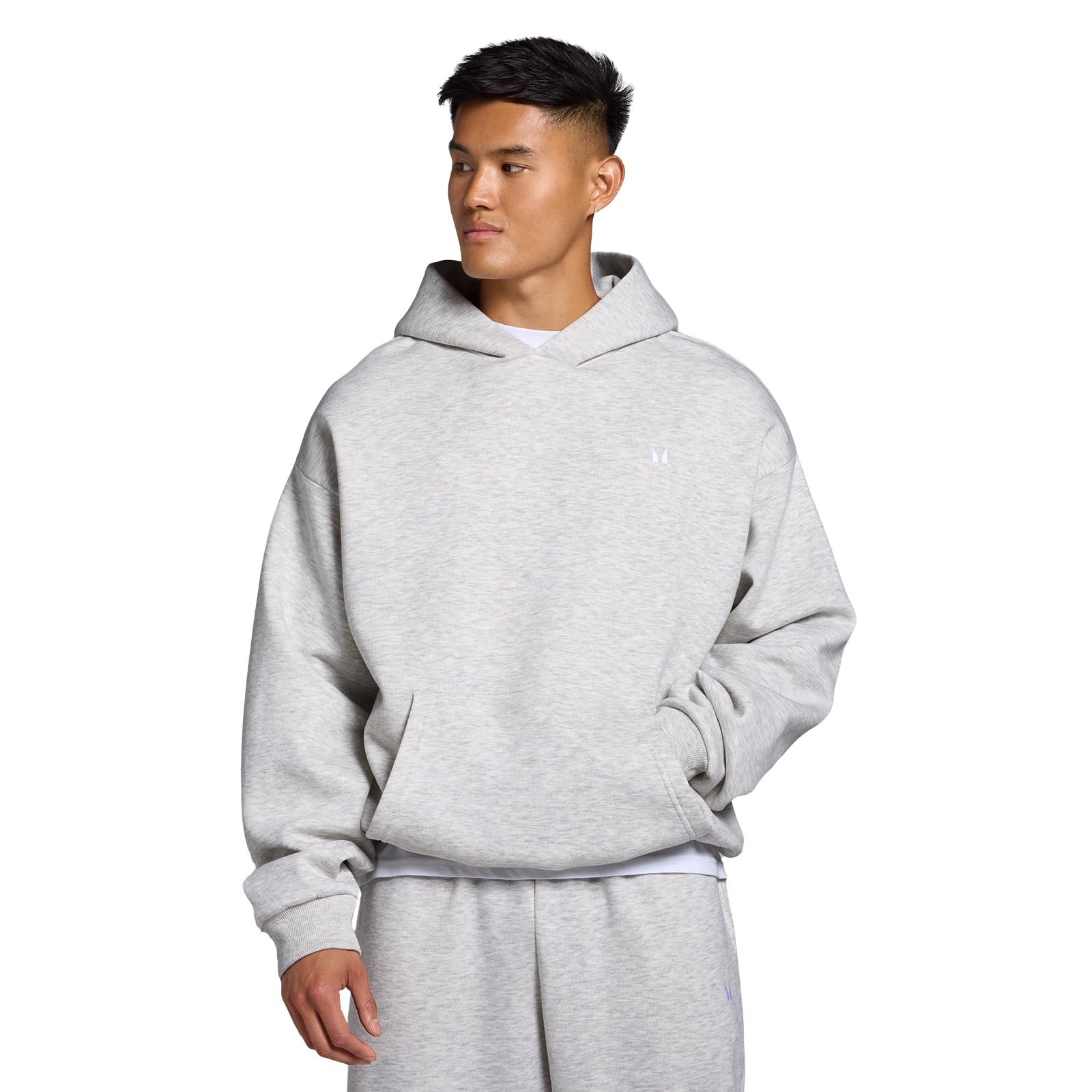 MP Men's Rest Day Oversized Hoodie - Light Grey Marl - XS