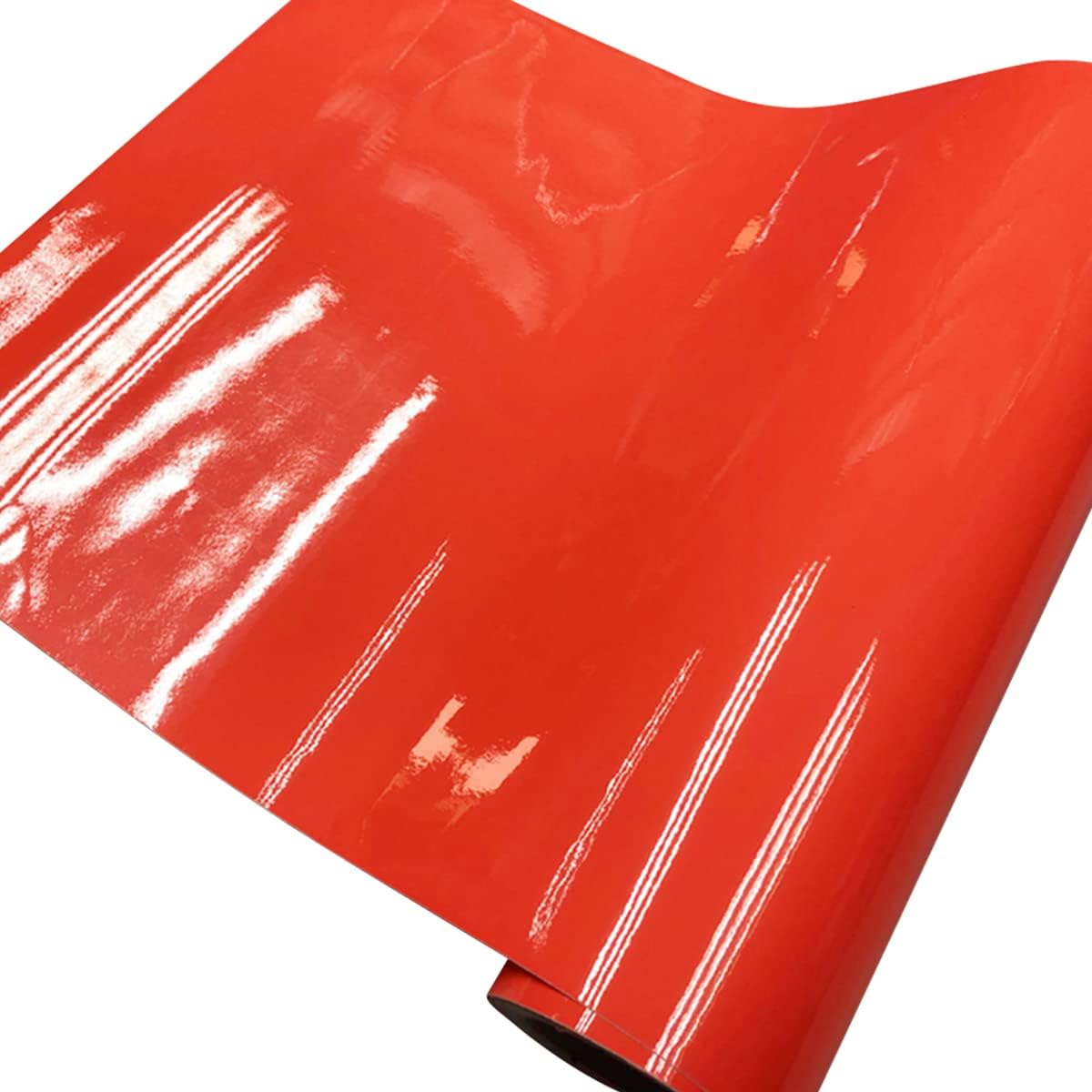 Queenbox 19.7 x59.8in Fluorescent Orange Car Vinyl Wrap Gloss Vehicle Motocycle Air Release Bubble Free