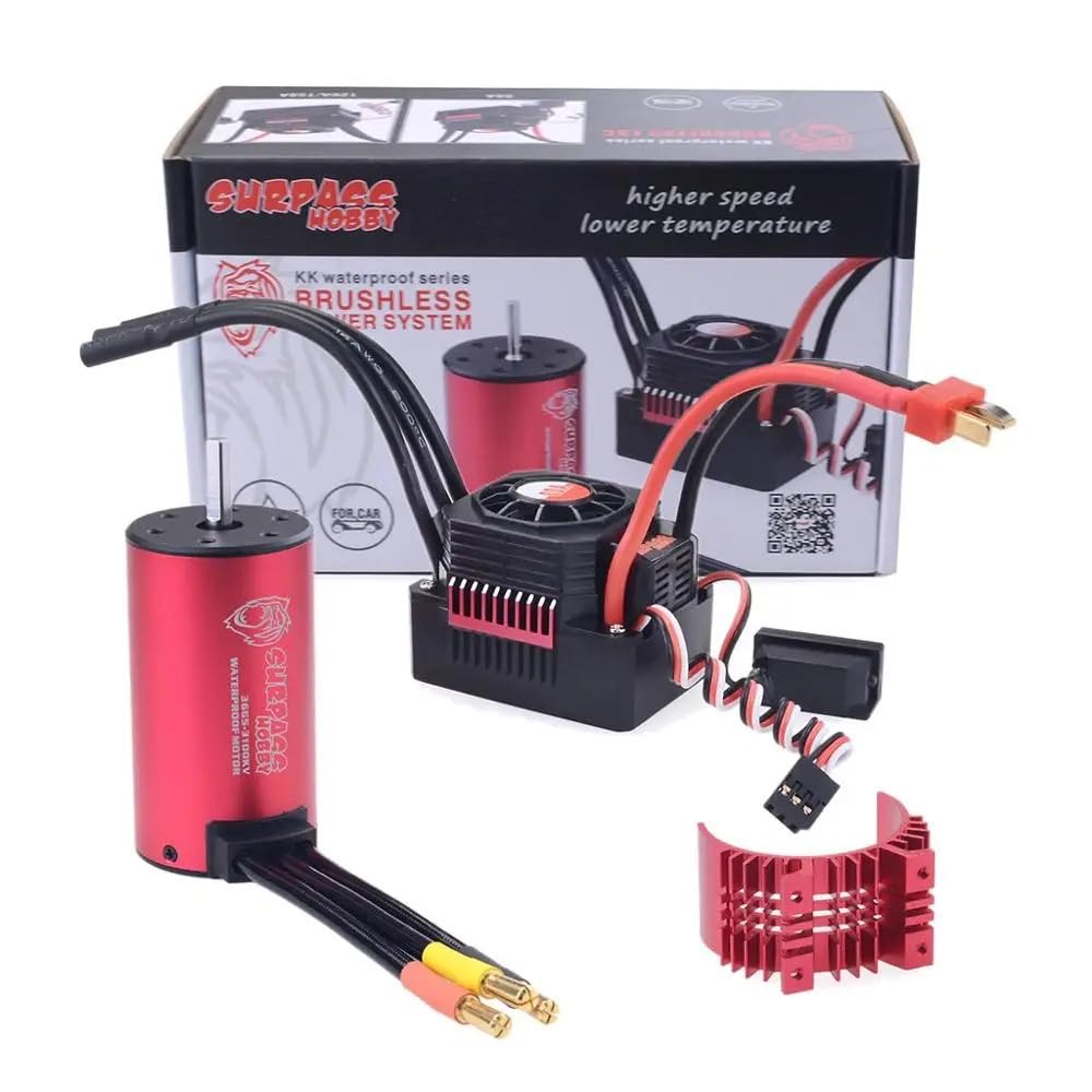 KK 3665 2900KV wodoodporny silnik bezszczotkowy + wodoodporny bezszczotkowy ESC + zestaw radiatora do 1/10 Drift Racing Car Buggy Off-Road RC Car