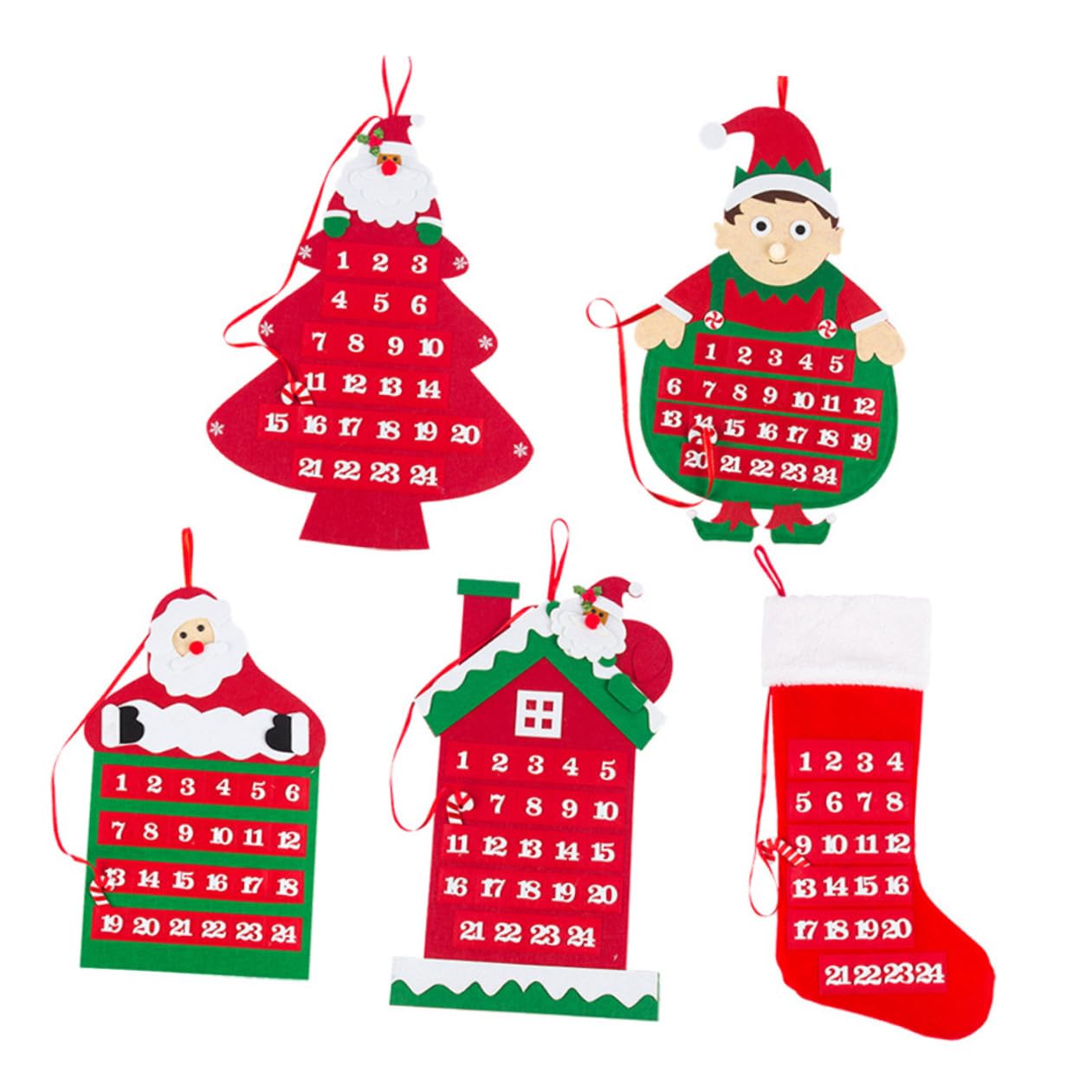Cabilock 3 Stück Festlicher Adventskalender Countdown Hängende Dekorationen Kreativer Weihnachtsschmuck