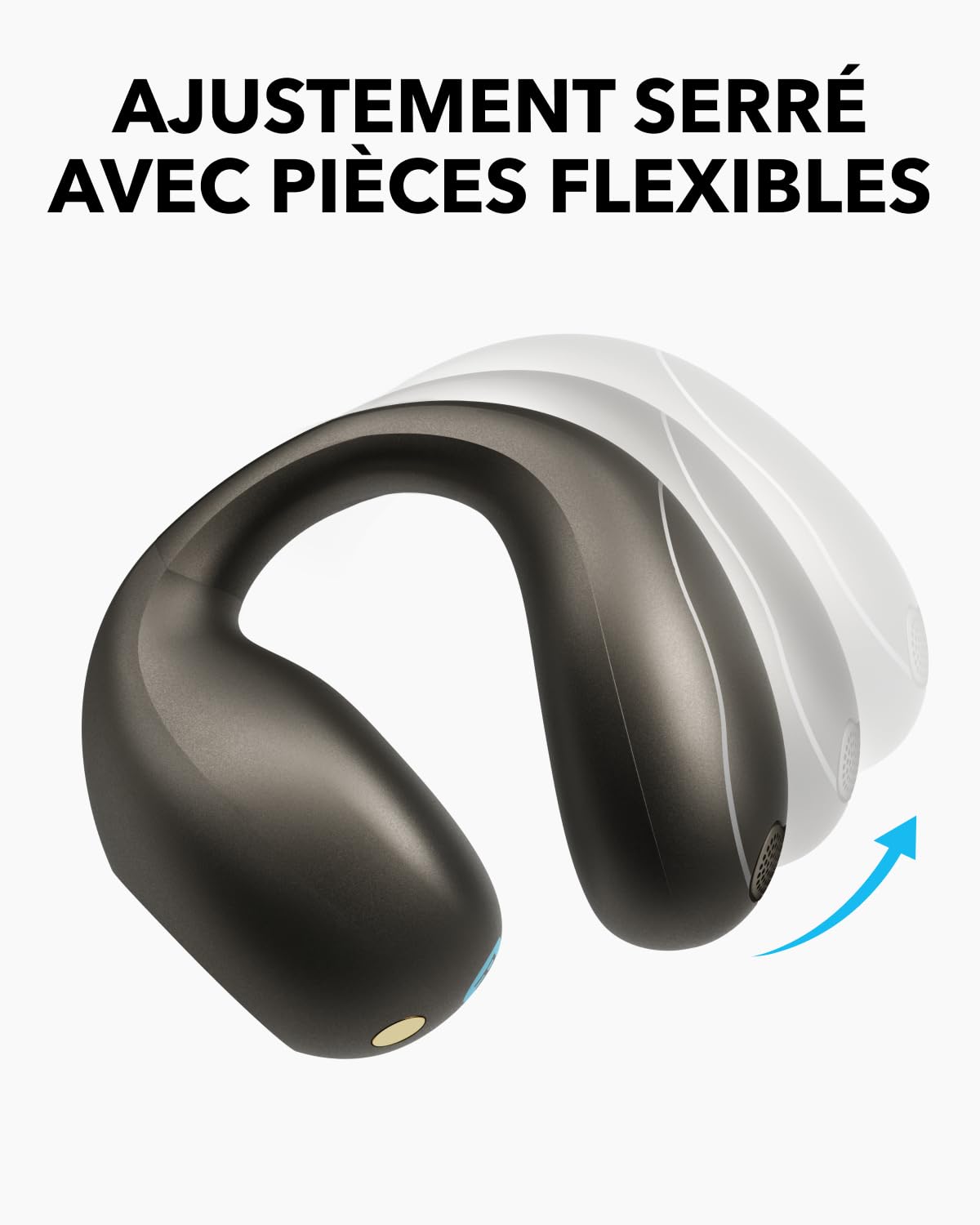 Soundcore par Anker C40i by Anker Écouteurs Ouvert | Écouteurs Bluetooth sans fil, clips ouverts, boutons, confort léger, ajustement stable avec crochets d’oreille